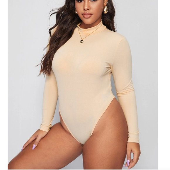 SHEIN Tops - NWOT Shein Plus Mock Neck Fitted Tee Bodysuit